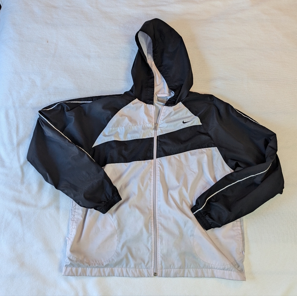 Nike Black and White Hooded Jacket